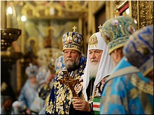 Святейший Патриарх Кирилл в Успенском соборе Московского Кремля, 28.08.2017