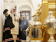 Предстоятель Русской Церкви совершил молебен на начало чина мироварения, 10.04.2017 Предстоятель Русской Церкви совершил молебен на начало чина мироварения, 10.04.2017