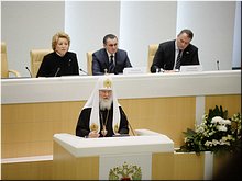 Святейший Патриарх Кирилл выступил с докладом на VI Рождественских парламентских встречах, 25.01.2018 Святейший Патриарх Кирилл выступил с докладом на VI Рождественских парламентских встречах, 25.01.2018