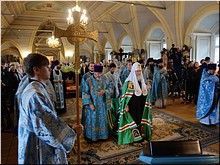 В день празднования 370-летия принесения на Русскую Землю Иверской иконы Божией Матери Святейший Патриарх Кирилл совершил Литургию в Новодевичьем монастыре, 26.10.2018 В день празднования 370-летия принесения на Русскую Землю Иверской иконы Божией Матери Святейший Патриарх Кирилл совершил Литургию в Новодевичьем монастыре, 26.10.2018