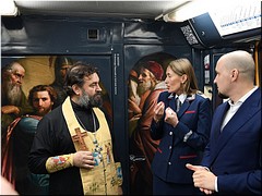 Первый освящённый поезд московского метро, рассказывающий об Александре Невском, перевёз за два месяца около 50 млн пассажиров, ноябрь 2021 г. Первый освящённый поезд московского метро, рассказывающий об Александре Невском, перевёз за два месяца около 50 млн пассажиров, ноябрь 2021 г.