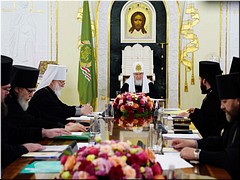 Под председательством Святейшего Патриарха Кирилла состоялось очередное заседание Архиерейского совета Московской митрополии, 08.06.2022 Под председательством Святейшего Патриарха Кирилла состоялось очередное заседание Архиерейского совета Московской митрополии, 08.06.2022